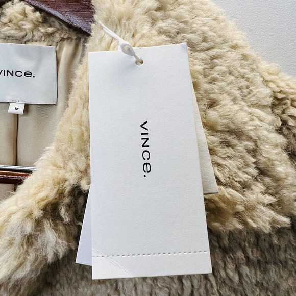 VINCE‎ Women's Textured Faux Fur Jacket Size Medium NEW - Picture 5 of 10